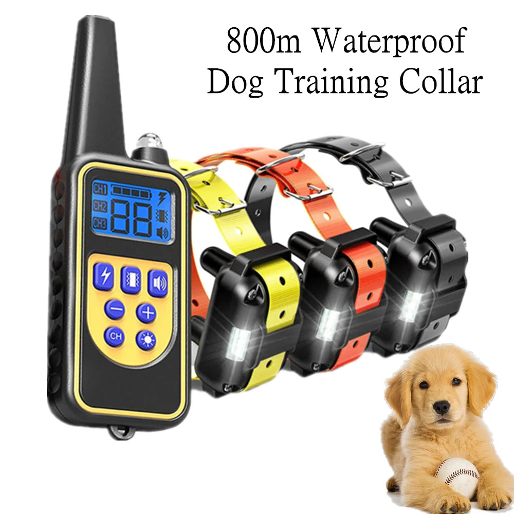 SnugPet™ Electric Dog Training Collar Waterproof Dog Bark Collar Pet With Remote Control Rechargeable Anti Barking Device All Size Dogs