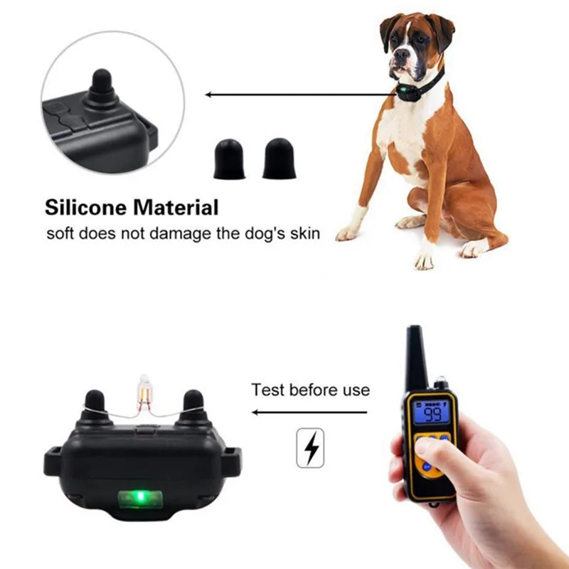 SnugPet™ Electric Dog Training Collar Waterproof Dog Bark Collar Pet With Remote Control Rechargeable Anti Barking Device All Size Dogs