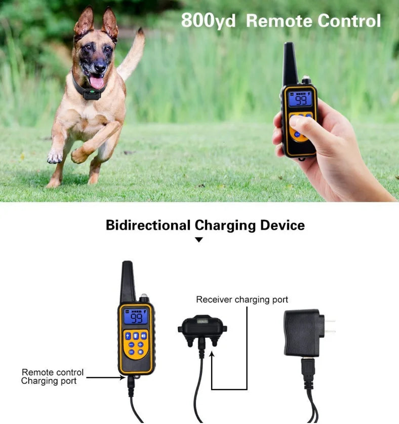 SnugPet™ Electric Dog Training Collar Waterproof Dog Bark Collar Pet With Remote Control Rechargeable Anti Barking Device All Size Dogs