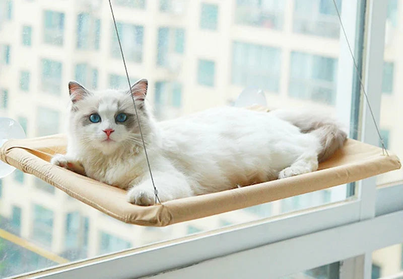 SnugPet™ 20KG Pet Cat Hammock – Hanging Window Bed, Comfortable Cat Seat with Strong Suction Cups