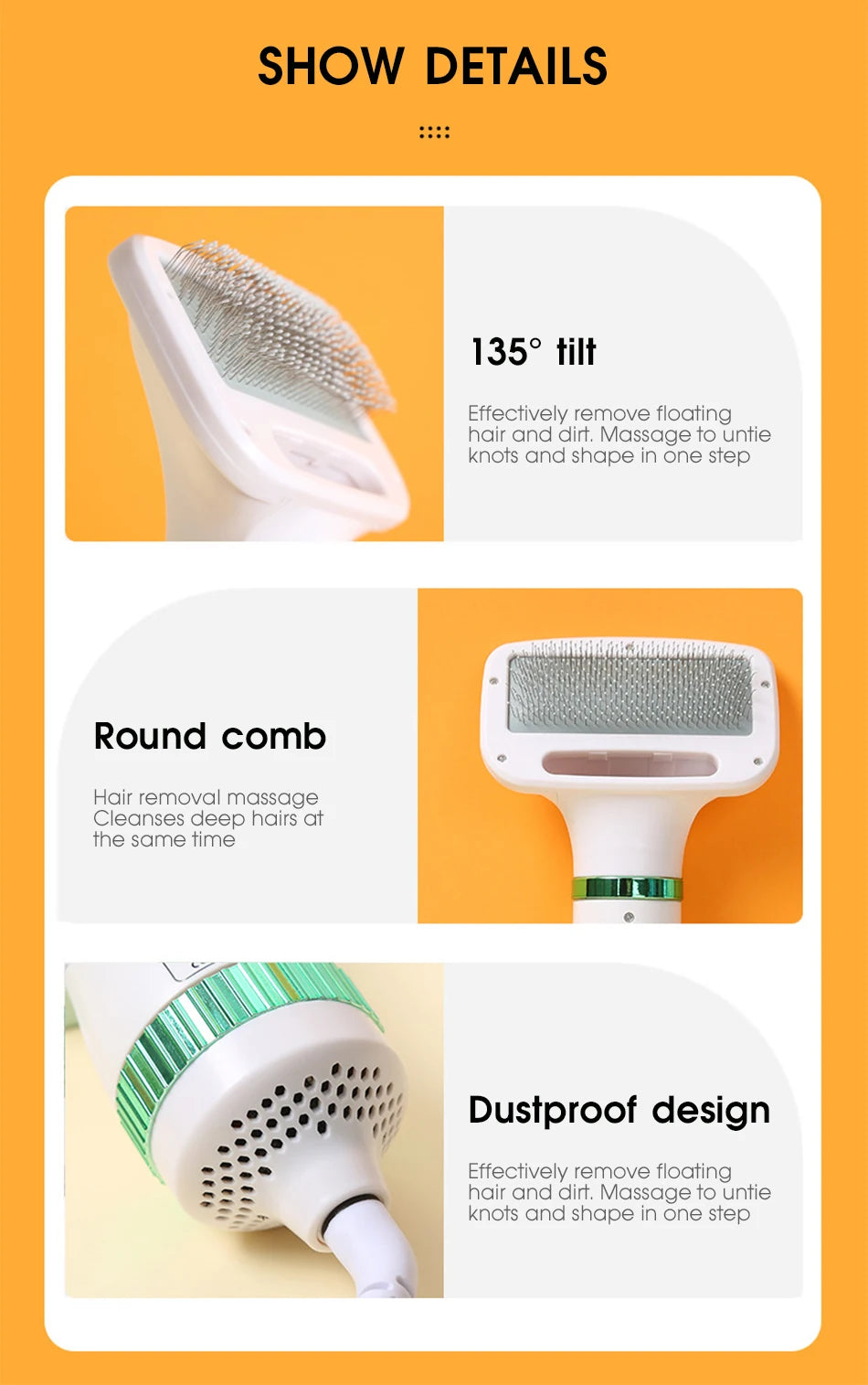 SnugPet™ 2-in-1 Pet Hair Dryer & Grooming Brush – Professional Home Grooming Tool for Cats & Dogs