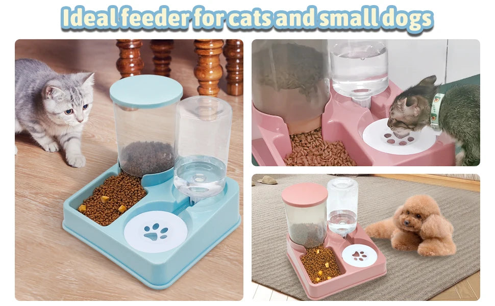 SnugPet™ 2-in-1 Automatic Cat Feeder & Water Dispenser – Gravity Food & Water Feeder for Pets