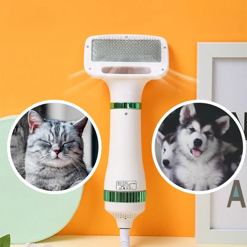 SnugPet™ 2-in-1 Pet Hair Dryer & Grooming Brush – Professional Home Grooming Tool for Cats & Dogs