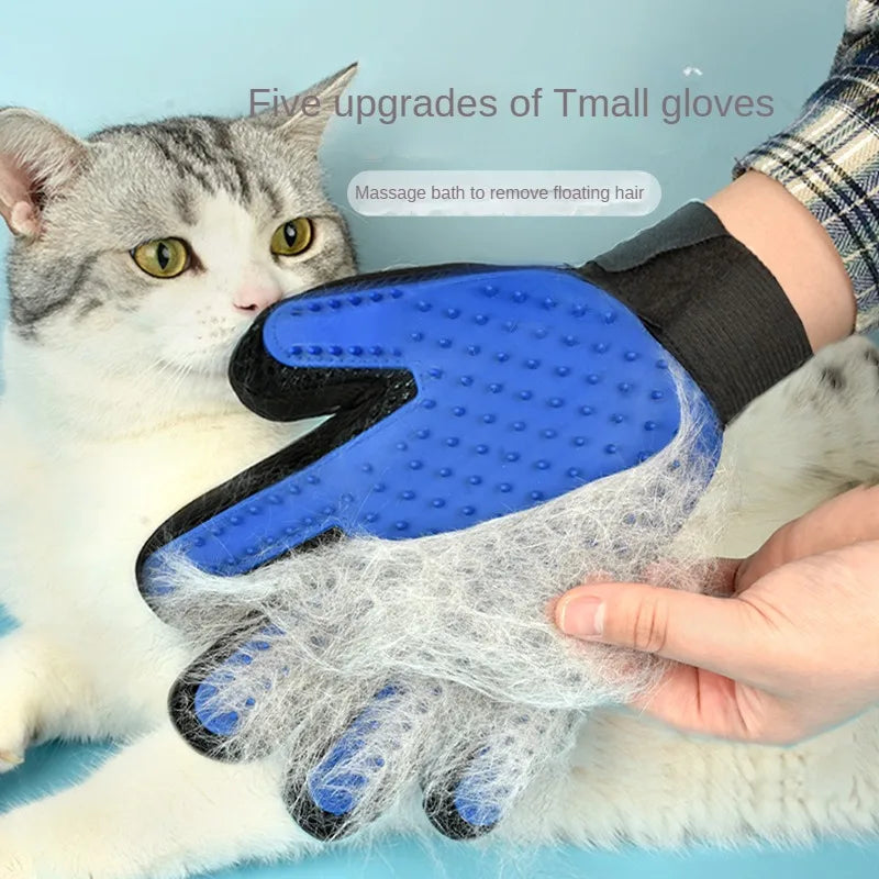 SnugPet™ Silicone Pet Grooming Gloves – Hair Removal & Massage Brush for Cats & Dogs