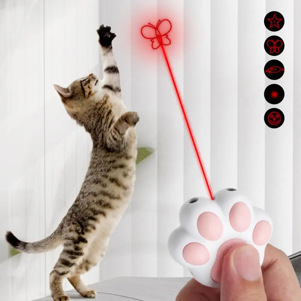 SnugPet™ Interactive Cat Laser Toy – 5 Adjustable Patterns, USB Rechargeable, Training Chaser for Indoor Cats & Dogs