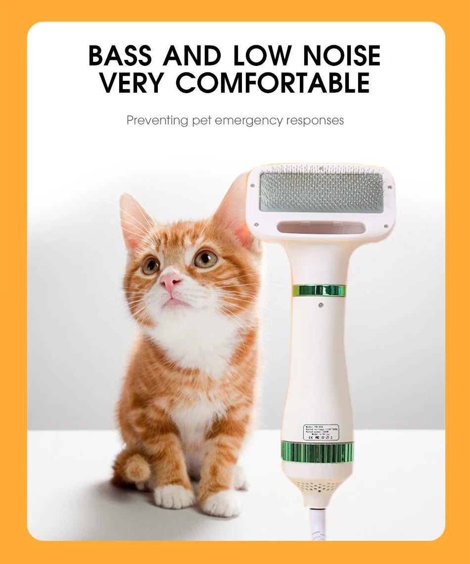 SnugPet™ 2-in-1 Pet Hair Dryer & Grooming Brush – Professional Home Grooming Tool for Cats & Dogs