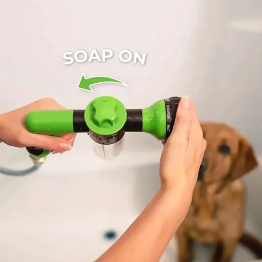 SnugPet™ High-Pressure Sprayer Nozzle Hose Dog Shower Gun - 3 Mode Adjustable Pet Wash Cleaning Bath Water Foam Soap Sprayer