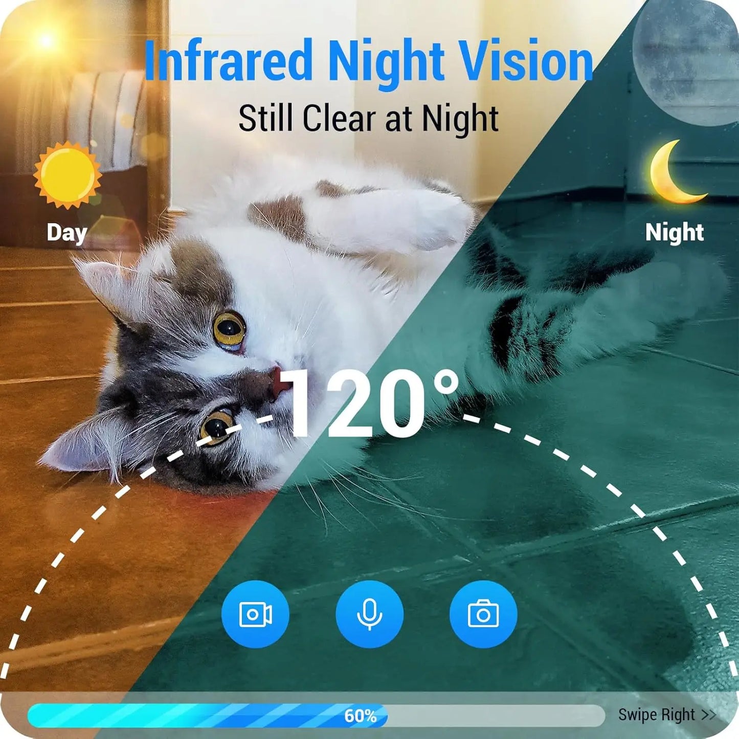 SnugPet™ Smart Camera Automatic Cat Feeder 1080P HD Live View with Night Vision 5G Automatic Dog Feeder with Two-Way Audio Detachable