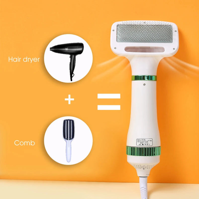 SnugPet™ 2-in-1 Pet Hair Dryer & Grooming Brush – Professional Home Grooming Tool for Cats & Dogs