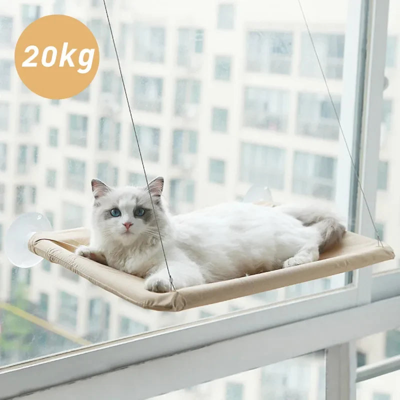 SnugPet™ 20KG Pet Cat Hammock – Hanging Window Bed, Comfortable Cat Seat with Strong Suction Cups